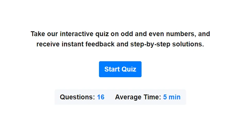 Preview of odd and even numbers quiz.