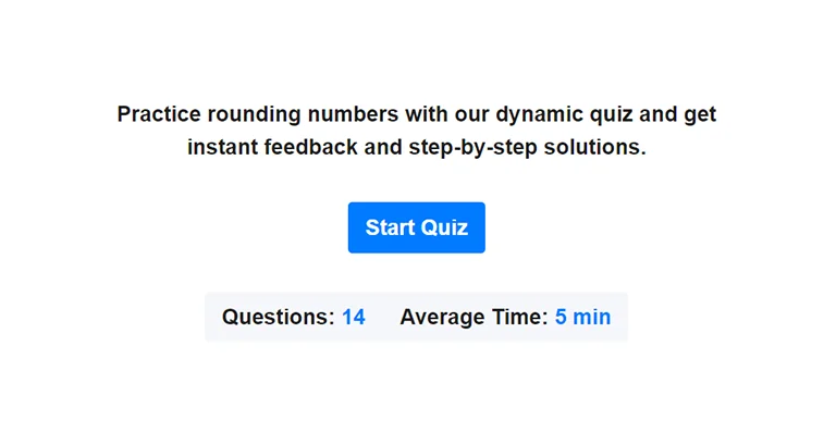 Preview of rounding numbers quiz.